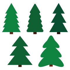 simple vector illustration with cartoon Christmas tree 