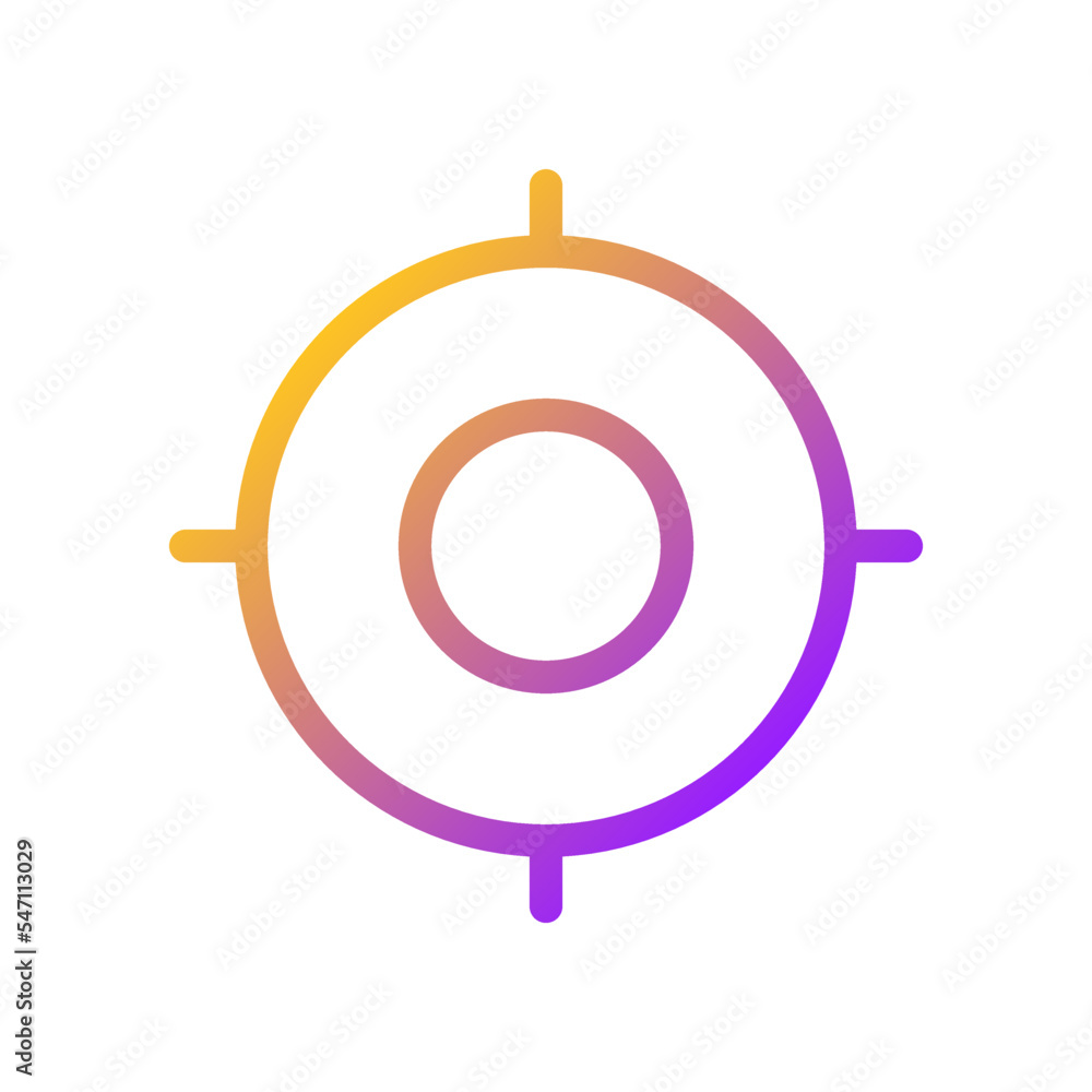 Poster target pixel perfect gradient linear ui icon. focus on chosen goal. adjusting objective. marketing t
