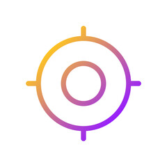 Target pixel perfect gradient linear ui icon. Focus on chosen goal. Adjusting objective. Marketing tool. Line color user interface symbol. Modern style pictogram. Vector isolated outline illustration