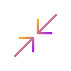 Screen minimizing pixel perfect gradient linear ui icon. Multimedia player control. Digital technology. Line color user interface symbol. Modern style pictogram. Vector isolated outline illustration