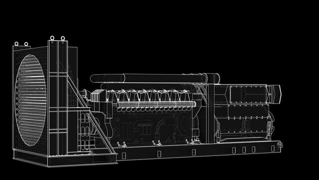 Large industrial diesel generator