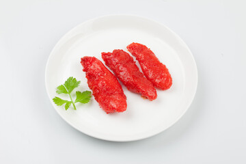 salted pollack eggs,명태의 알을 소금에 절여 담근 젓.