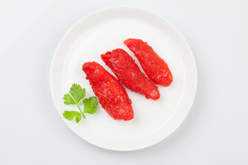 salted pollack eggs,명태의 알을 소금에 절여 담근 젓.