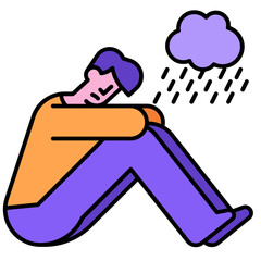 loneliness line icon