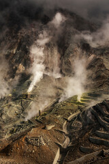 The volcanic cauldron of Owakudani, Hakone