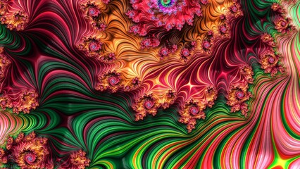 Fototapeta na wymiar Fractal Graphical Abstract Painting Art Background Texture,Colorful Geometrical Artwork,Modern Conceptual Print 3D Rendering