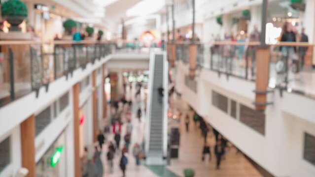 Mall Escalator, Abstract Blurred Shopping Mall, Moving Staircase in Hyper Market, Warehouse Elevator, Electric Stairway, Blur Moving Stairs