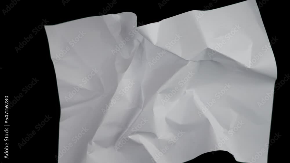 Poster Crumpled paper stop motion for copy space. Paper animation for video effect overlay