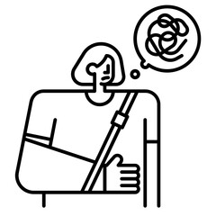 illness anxiety line icon