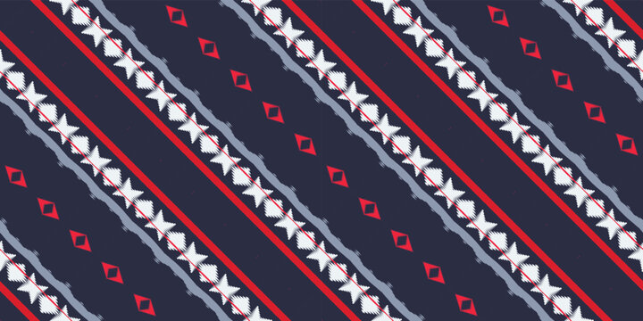Ethnic Tribal Ikat floral tribal chevron Seamless Pattern. Ethnic Geometric Ikkat Batik Digital vector textile Design for Prints Fabric saree Mughal brush symbol Swaths texture Kurti Kurtis Kurtas