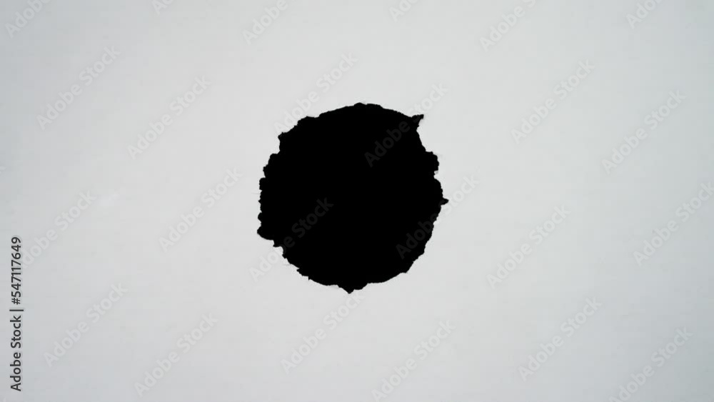 Poster Round torn paper stop motion for copy space. Ripped paper animation for video effect overlay