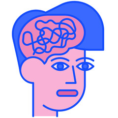 psychosis blue line icon