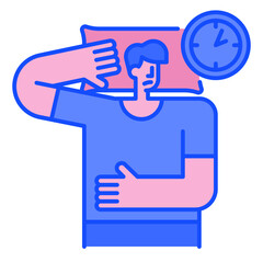 sleep disorder blue line icon