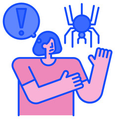 specific phobias blue line icon