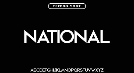 NATIONAL, a modern minimalist clean alphabet font. lowercase bold typography vector illustration design