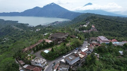 Bali, Indonesia - November 12, 2022: The Mount Batur Volcano