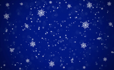 Obraz na płótnie Canvas Snow blue background. Christmas snowy winter design. Blurred background