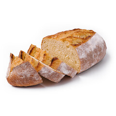 sliced bread isolated on white background