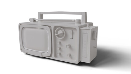 Vecchia radio televisione vintage 3d render