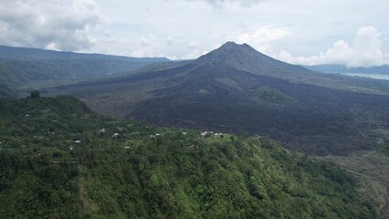 Plakat Bali, Indonesia - November 12, 2022: The Mount Batur Volcano