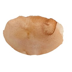 Brown peach blot oval a watercolor illustration