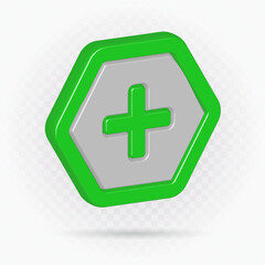Realistic hexagon medical icon, immune system sign, Hospital medication health.