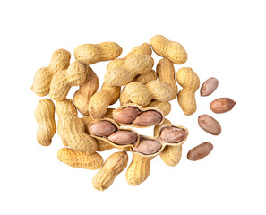 Fototapeta na wymiar Dried peanuts isolated on transparent png