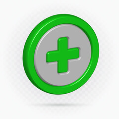 Realistic circle medical icon, immune system sign, Hospital medication health.