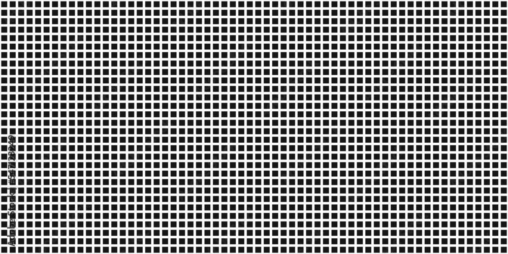 Leinwandbilder Isolated grid of black squares. Seamless pattern of simple black small squares. For print and stylish decor, seamless patterns and textures.