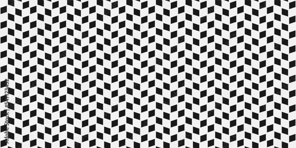 Poster Checkerboard pattern with black diagonal squares that do not touch each other. For print and stylish decor, seamless pattern and textures.