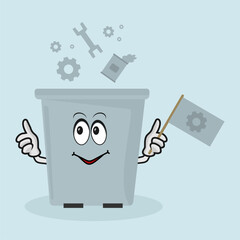 garbage separation, organic waste, metal and cans falls into the trash can, trash can with eyes and hands, recyclables, garbage sorting, eco-friendly recycling, environmental protection, segregation, 