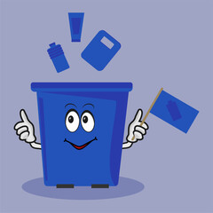 garbage separation, organic waste, plastic bags and packaging falls into the trash can, trash can with eyes and hands, recyclables, garbage sorting, eco-friendly recycling, environmental protection, s