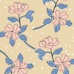 Vector Floral Pattern Hand-drawn - 547124249