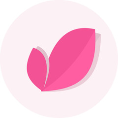 Pink Circle with Pink Leaves