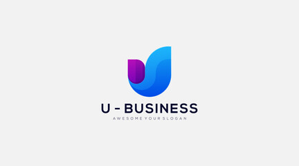 Finance logo design with U letter concept vector
