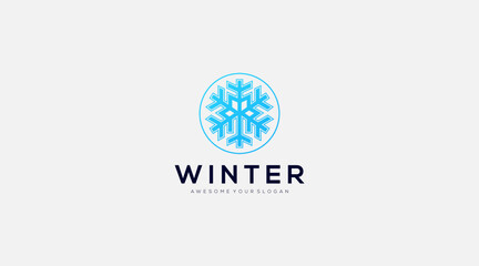 Fototapeta premium Winter Snow icon Logo design Vector Illustration