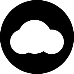 Icon with cloud in black and white, cloud button