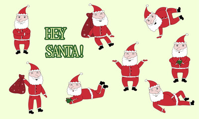 Funny cute stickers set pack of stickers merry christmas funny crazy santa clause