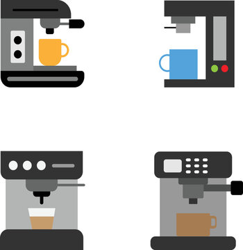 set of Coffee machine icons vector