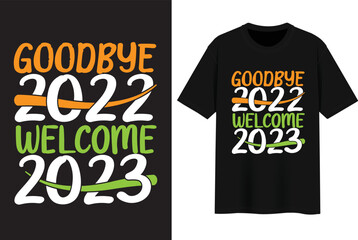 Happy New Year 2023. t shirt design concept