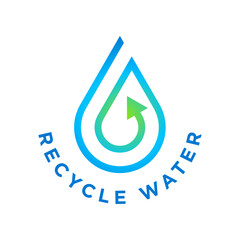 Recycle water isolated vector icon badge logo