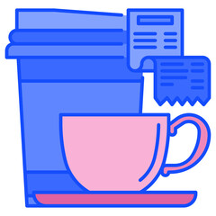 Obraz premium coffee blue line icon