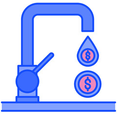 utilities water blue line icon