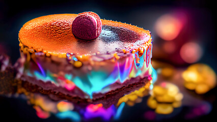 Appetizing chocolate cake, illustration