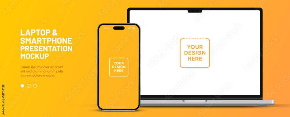Poster 3D realistic high quality smartphone mockup with isolated background. Smart phone mockup collection. Device front view. 3D mobile phone with shadow on white background.