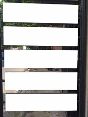 mockup of empty billboards on the side of the highway, blank advertising poster templates, information banner placeholder mock ups