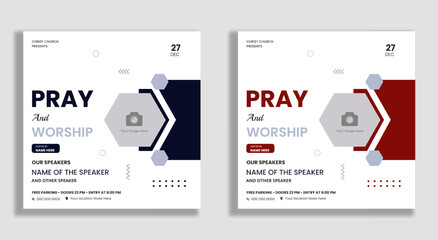 Church prays conference flyer social media post web banner