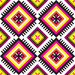 Geometric ethnic oriental seamless pattern traditional Design for background,tribal,carpet,wallpaper,clothing,wrapping,Batik,fabric,Vector illustration.