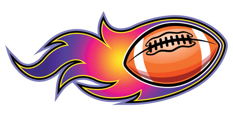 Fire American football ball vector art graphic rugby ball with tribal flame vinyl car sticker motorcycle truck decal © Artoholics