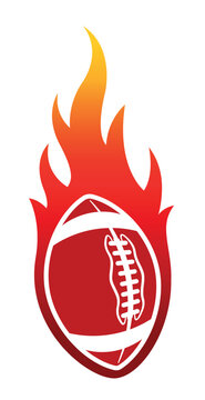 Rugby ball in burning fire flame American football ball vector art car vinyl sticker motorcycle truck decal